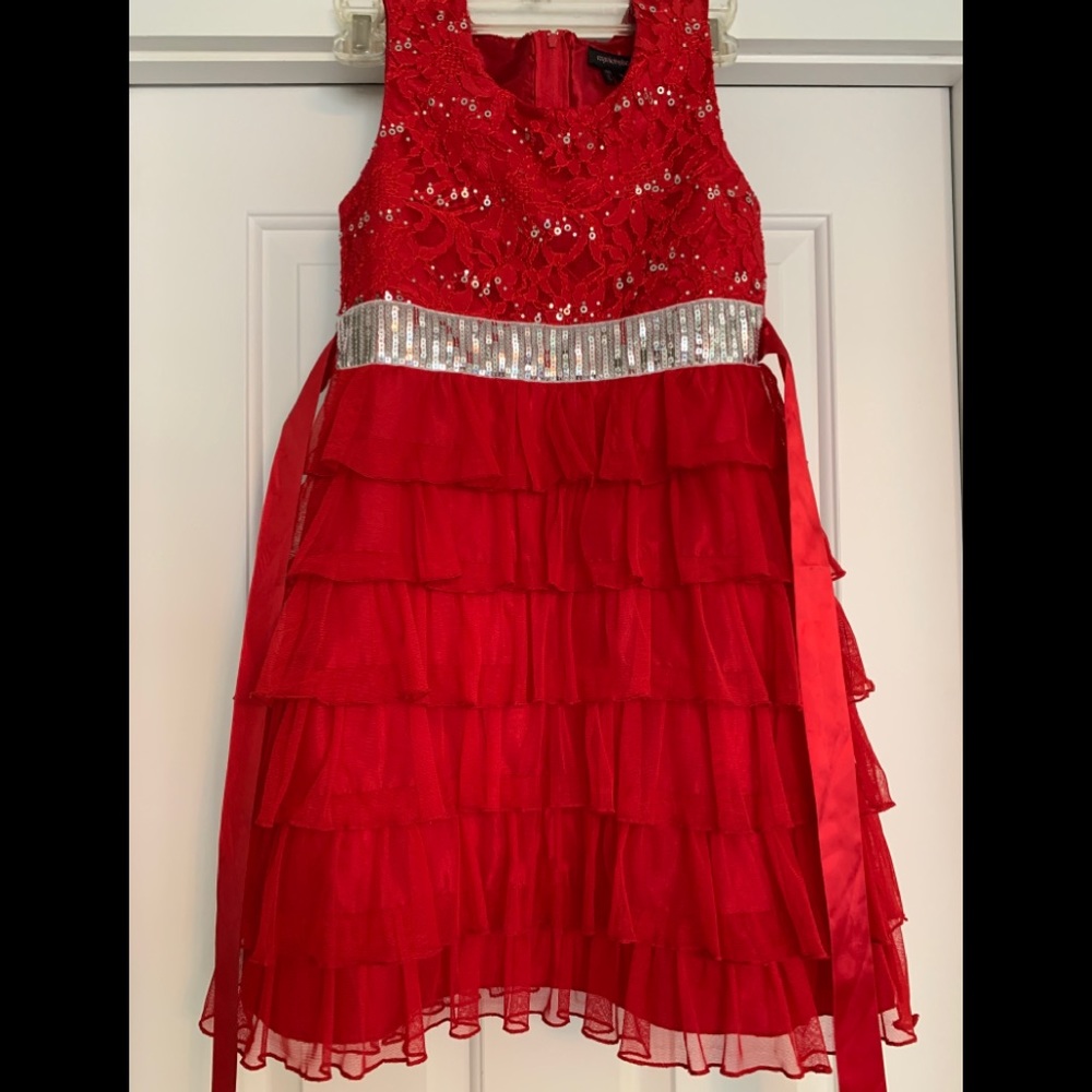 Gorgeous Red Party Dress, Size 10 Girls